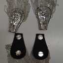 Yilloog 4 Pcs Shoulder Epaulets for Women Tassel Link Chain Boards Badge Beads Pads Punk Fringe Jewelry Pins for Men Jackets(Silver)