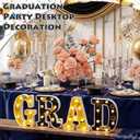 2026 Grad Light up Letters for Table, Graduation Party Decorations LED Marquee Grad Letter Lights Sign 8.7 Inches Black and Gold Graduation Centerpieces Ornaments, Batteries Not Included