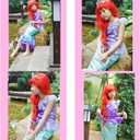 Joy Join Little Girls Princess Mermaid Costume for Girls Dress Up with Wig,Crown Pink