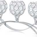 Crystal Tealight Candle Holder Centerpiece Home Decorative Candlestick Holder Elegant Table Centerpiece Home Decor Wedding Party Anniversary (Silver, 3 Arm)