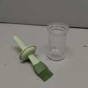 Oil Dispenser with Brush - Glass Olive Oil Dispenser for Kitchen, 3 IN 1 Oil Dispenser Bottle with Silicone Basting Brush for Cooking Vinegar Sauce BBQ Grill Frying (Green)