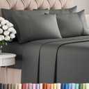 King 6 Piece Sheet Set - Comfy Breathable & Cooling - Ultra Soft Hotel Luxury Bedding Set w/ 8-16 Inch Deep Pockets - 1 Flat & 1 Fitted Sheet & 4 Pillowcases - Wrinkle Free and Easy Care - Charcoal