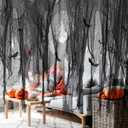 Watayo 500 x 39 Inch Large Size Halloween Black Creepy Cloth, Halloween Scary Spooky Fabric Cloth, Windows Doorways Cover Gauze Cheese Cloths for Party Haunted House Halloweens Decor Outdoor Indoor