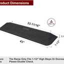 Ruedamann 1-1/2" Rise Threshold Ramps for Doorways, 2200 Lbs Capacity Wider Rubber Threshold Ramp, Special Non-Slip Portable Wheelchair Ramp, Handicap Ramp for Thresholds, Power Scooters, Cuttable