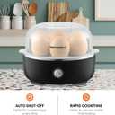 Elite Gourmet EGC115B Easy Egg Cooker Electric 7-Egg Capacity, Soft, Medium, Hard-Boiled Egg Cooker with Auto Shut-Off, Measuring Cup Included, BPA Free, Classic Black
