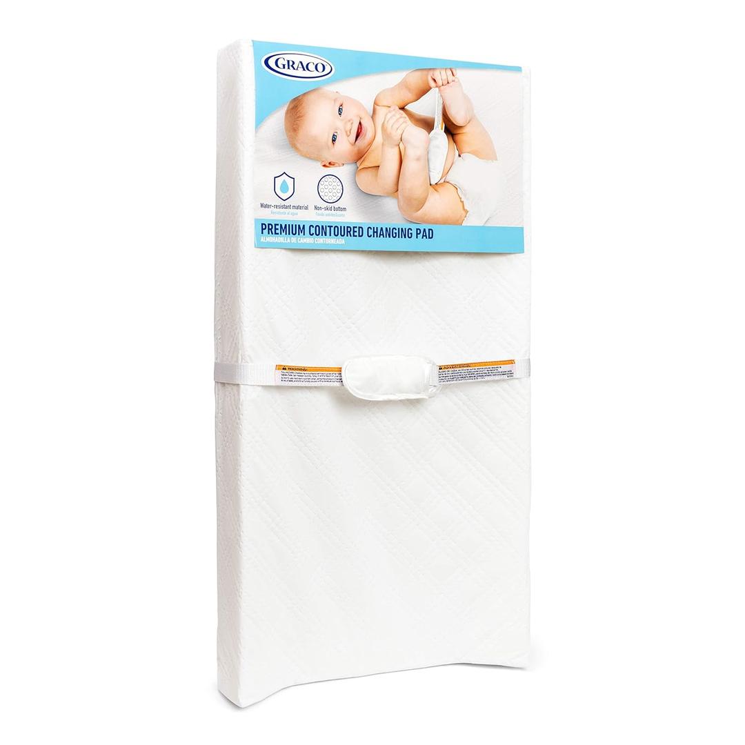 Graco Premium Contoured Baby Changing Pad
GREENGUARD Gold Certified, Water-Resistant, Ultra-Soft Buckle Cover, Fits Most Standard Changing Toppers, Non-Skid Bottom