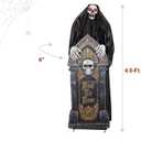 Haunted Hill Farm 4-Ft. Reaper with Tombstone Halloween Animatronic