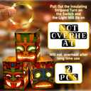 Janlaugh 8 Pcs Tiki Totem Box Decor with Light, Luau Party Decorations for Hawaiian Birthday Party Tropical Aloha Decor 9.84 x 7.09 Tiki Lighted Gift Boxes for Garden Patio Porch Outdoor Decor