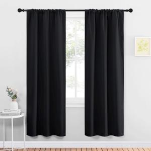 NICETOWN Halloween Black Out Curtain Panels for Kitchen - Energy Smart Decoration Thermal Insulating Blackout Drapes/Draperies for Small Window (2 Panels, 34 inches Wide by 72 inches Long)
