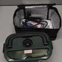 TRAVELISIMO Electric Lunch Box for Adults 100W Heated Lunch Box For Men 1.5L Stainless Steel Portable Food Warmer, 12/24/110V for Travel & Work, Loncheras Electricas Para Calentar almuerzo (Dark Green)