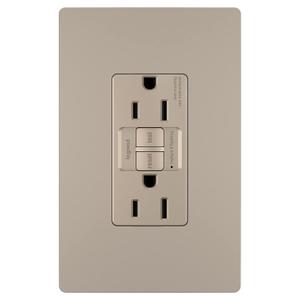 Legrand Radiant 15 Amp GFCI Self-Test Tamper Resistant Decorator Duplex Electrical Wall Power Outlet, with Matching Screwless Wall Plate, 1597TRWPNI, Nickel, 1 Count