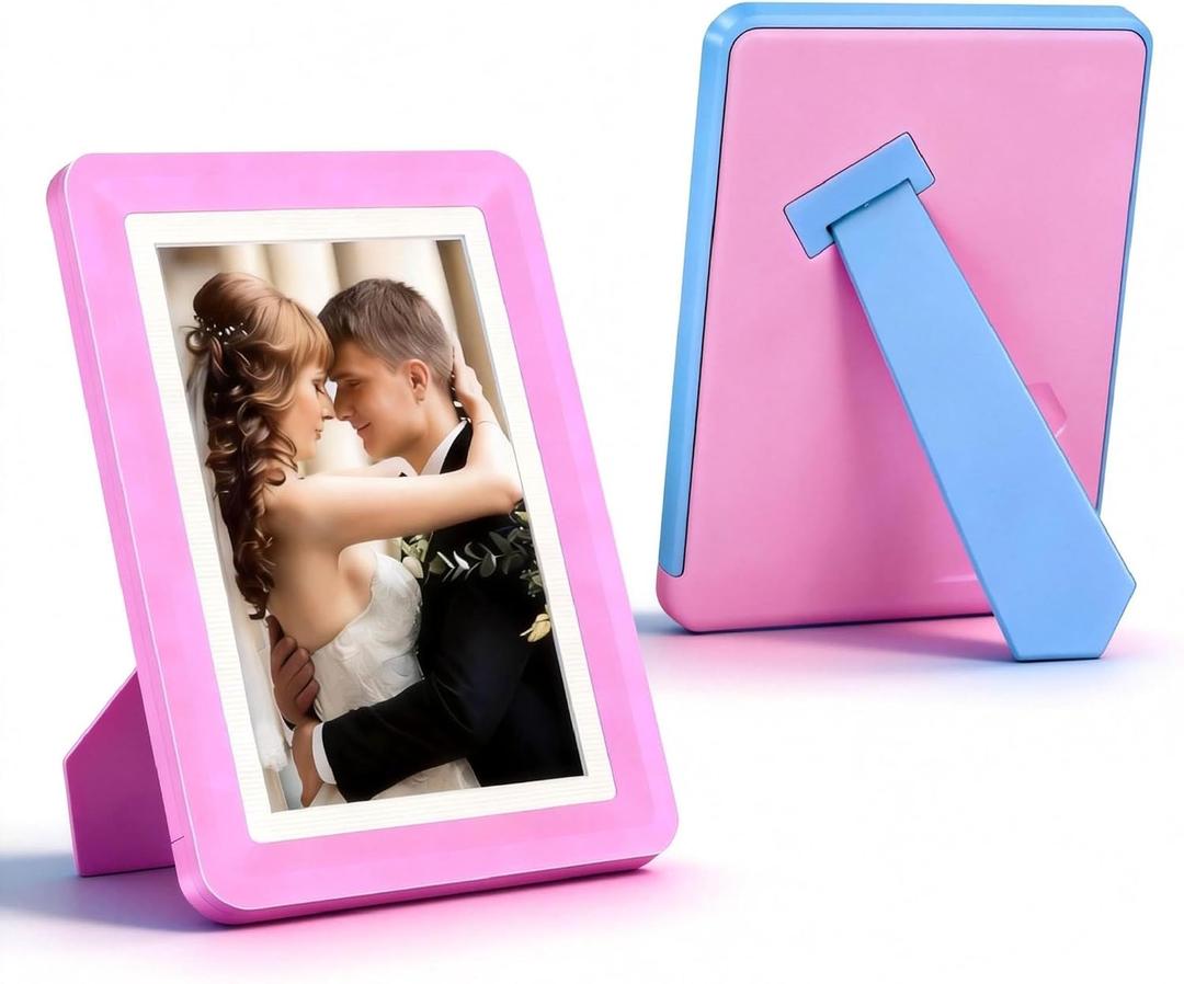 5x7 Picture Frame,2 Pack, Fits 5x7 Photo or 4x6 with Mat, Acrylic Front & Durable ABS Frame, Shatterproof UV-Resistant Tabletop Display, Vertical/Horizontal Home Dcor Frame, Double Colors