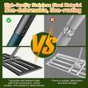 Lawn Leveling Rake, 30 x 10 in Stainless Steel Levelawn Tool with 78 in Adjustable Handle, Heavy Duty Yard Leveler for Soil, Sand, Compost, Backyard, Garden and Golf Course (Green) - Pack of 3