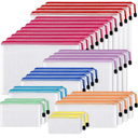 EOOUT 24pcs Mesh Zipper Pouch Bags, A4 Zipper Bags for Organizing Storage, Waterproof Zipper Pouches, Letter Size, File Bags for School, Toys, Puzzle, Board Games and Office Supplies
