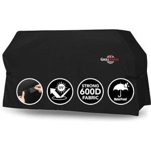 GrillTough Heavy Duty Griddle Cover for Outdoor Griddle, Fits 28 Inch Griddle Waterproof, Weather Resistant, UV & Fade Resistant with Adjustable Straps Flat Grill Cover, Black