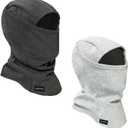 Ski Mask Balaclava Cold Weather Warm and Fleece Face Mask Neck Warmer Full Face Mask for Men&Women (One Size, Gray*dark Grey)