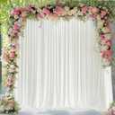 Wokceer Ivory Backdrop Curtain for Wedding Parties 10x10FT Photo Backdrop Drapes for Wedding Polyester for Photoshoot Baby Shower Birthday Party Curtains Background 2 Panels 5x10FT (10FTx10FT)