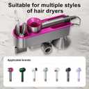 Hair Dryer Holder,No Drilling Required Hair Dryer Holder  Organizer Stand For 5 Attachments with Automatic Hand Drying and Magnetic Nozzle StorageFor Dyson Blow Dryer Accessory Organizer (violet)