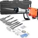 VEVOR Demolition Jack Hammer, MAX 2200W Electric Jackhammer Heavy Duty, 1350 BPM Concrete Breaker 6pcs Chisels Bit Chipping W/Case (Orange)