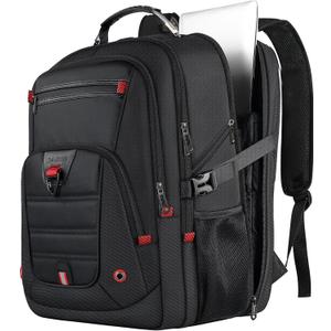 LifetimeWarranty Extra Large Travel Backpack With 52L Capacity, Long-Term Durability TSA Backpack,Anti-Theft 17.3" Big Business Laptop Backpack for Men&Women,Water Resistant College Rucksack Bag Black (17.3 Inch (20''x15''x10''))