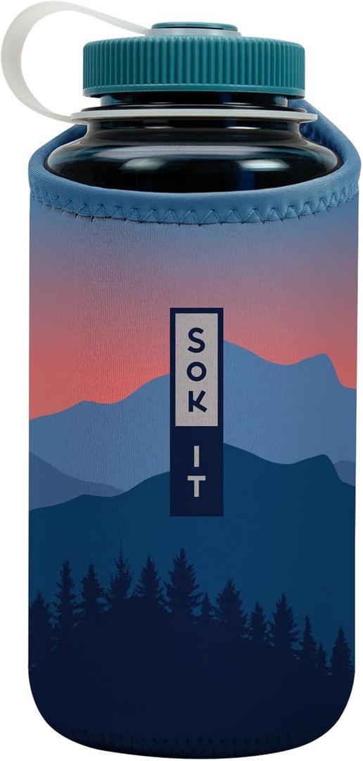 Sok It BotlSok Water Bottle Sleeve Insulated Neoprene Cover (Blue Ridge, Fits 32oz Nalgene)