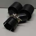 Dual Carbon Fiber Exhaust Tip 3" Inlet to Dual 4" Outlet Tailpipe tip Universal for Vehicles (Glossy Black)