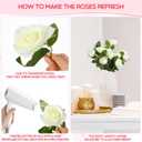 Riceshoot 500 Pcs Artificial Silk Roses Flowers with Long Stem Bridal Wedding Bouquet Realistic Floral Bulks for Garden Home Party Gifts Favor Decoration(White)