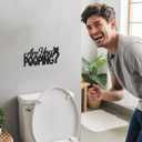 Funny Bathroom Metal Decorative Signs, Black Silhouette Humor Toilet Decor Quotes, Rustic Farmhouse Home Cute Wall Art, Unique Housewarming Gift (Are You Pooping, 12")