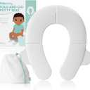 Frida Baby Fold-and-Go Portable Potty Seat for Toilet, Foldable Travel Potty Seat for Toddler, Fits Round & Oval Toilets, Non-Slip Base, Handles, Includes Free Travel Bag