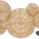 CHI AN HOME 18 Inch Boho Wall Decor Set of 5 Woven Jute Wall Baskets, Boho Wall Art & Decorative Basket Set, Farmhouse Wall Hanging, Handwoven Wall Plates for Living Room, Bedroom 18", 14", 11", 8", 7"