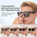 AI Smart Glasses with Camera, 1080P Video Recording Glasses, 8MP Camera Glasses, Real Time Translation, ChatGPT AI Voice Assistant, Open-Ear Audio,4-level electrochromic sunglasses for Men Women