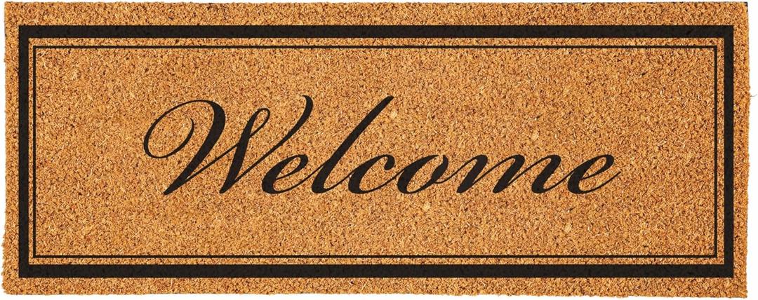 Evergreen Extra Large Coir Doormat, 2'x5' Large Front Door Mat for Double Doors, Outdoor Indoor Entrance Rug, Non-Slip Welcome Mat for Porch Patio, Housewarming Gift