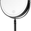 DEIOVWXS Makeup Mirror, 3000mAh Rechargeable Double-Sided Magnifying Vanity Mirror with 3 Colors, 1X/10X, 360 Rotation, Adjustable Brightness, Gifts for Mom, Women,Wife, Girls, Dorm Room Essential (Black)