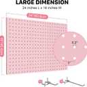 Peg Board, 3 Pack Metal Pegboard Panels Pink Pegboards Wall Organizer with Frame Large Heavy Duty Peg Board with Hooks for Walls Home, Garage Tool Storage, Office, Craft Room, Kitchen 24”×16”