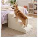Aodisman 3Step Dog Ramp and Stairs for Sofa and Chair  NonSlip Sturdy Pet Steps for Small Dogs and Cats,15.7" H,Beige