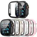 JERXUN Case for Apple Watch Ultra 3/2/1 Screen Protector With Tempered Glass Protective Film Hard PC Bumper Cover for iWatch Ultra & Ultra 3 49mm Accessories, Black/Clear/Starlight/Silver/Blue/Green