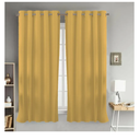 Polyester Curtains Long Durable Grommet with 2 panels 84 Length X 52 Width Inches Yellow| Sheer Backdrop Window Curtain|Livingroom|Bedroom|Kitchen Decor