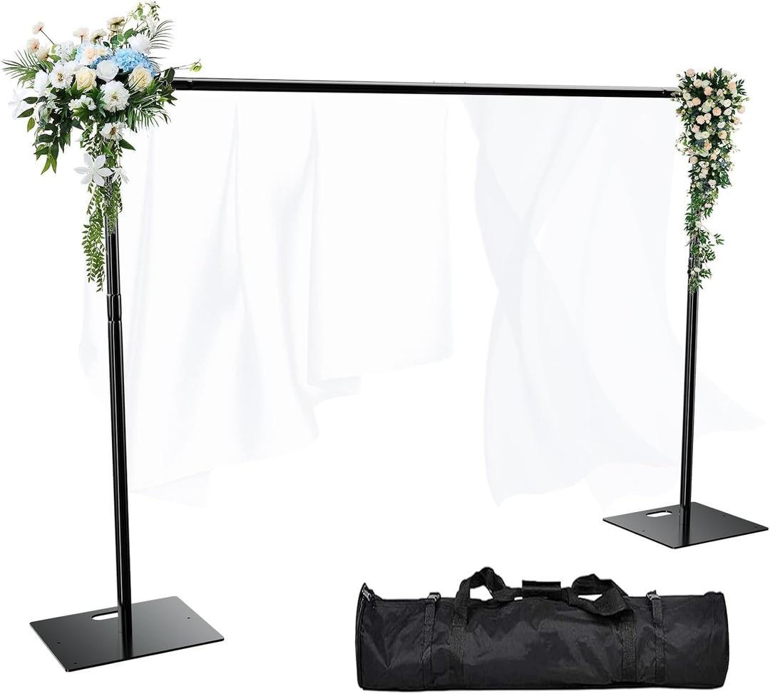 Heavy Duty Backdrop Stand 10x10 FT, Adjustable Pipe and Drape Stand, Photo Booth Back Drop Stand for Party, Events, Wedding, Banquet Decorations, Black
