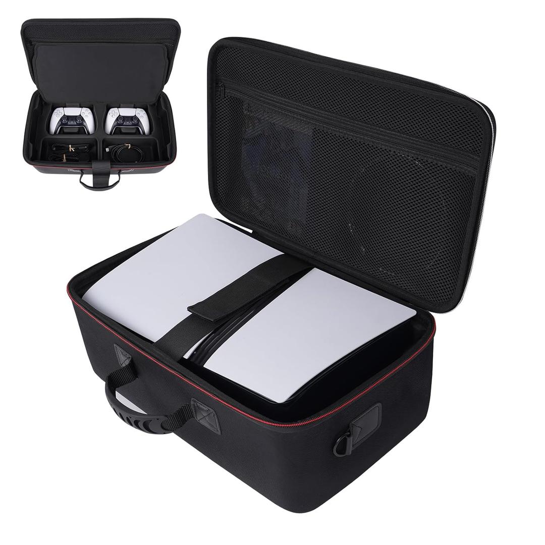 Diocall Hard Carrying Case Compatible with PS5 PRO 2024, Protective Travel Bag for PlayStation 5 Pro Disc or Digital Edition Console, DualSense Controllers, Vertical Stand and Accessories
