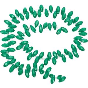 PATIKIL 2 Strands 180-190Pcs Teardrop Crystal Beads, 12x6mm Faceted Teardrop Briolette Horizontal Glass Beads Loose Bead for Bracelet Jewelry Making, Emerald Green