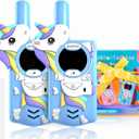 Unicorn Walkie Talkies for Kids,Toys Gifts for 3 4 5 6 7 8 9 Year Old Boys Girls,3 Channels 2 Way Radio Toy, 2 Miles Range for Outside, Camping, Hiking (Blue)