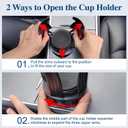 Car Cup Holder Expander, Cup Holder Extender Adapter with Expandable Arm and Adjustable Base, Compatible with Yeti Ramblers, Hydro Flasks, Stanley, Owala Most Coffee Mugs Bottles & Cups (CUP-B-1pack)