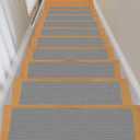 Stair Treads Non-Slip 8X30 Inch (15 Pack) Indoor Stair Runner with Reusable Self-Adhesive Backing Skid Resistant Stair Carpet to Protect Kids, Elders, and Pets - Light Gray