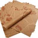 200 Pcs Deli Wax Paper Sheets for Food Basket Liners 10 x 10 Inch Old Newspaper Style Printed Greaseproof Deli Paper for Wrapping Breads Burgers French Fries Sandwiches (Brown)