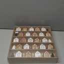 Creative Co-Op Wood Advent Calendar Houses, Red, White, and Natural, Set of 24
