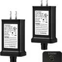 Enhon 2 Pack 29V Class 2 LED Power Supply, UL Certified Transformer Replacement, IP44 Waterproof Low Voltage US Plug Adapter for String Light Christmas Xmas Tree Light, Black (TS-26WL29V)