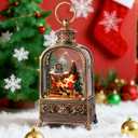Santa Claus Snow Globe Christmas, Musical Snow Globe Lantern Lights with 6H Timer Battery & USB Powered, Retro Style Holiday Glitter Snow Globes for Xmas Home Decoration Indoor Holiday Party Gifts (Bty-lrbl)