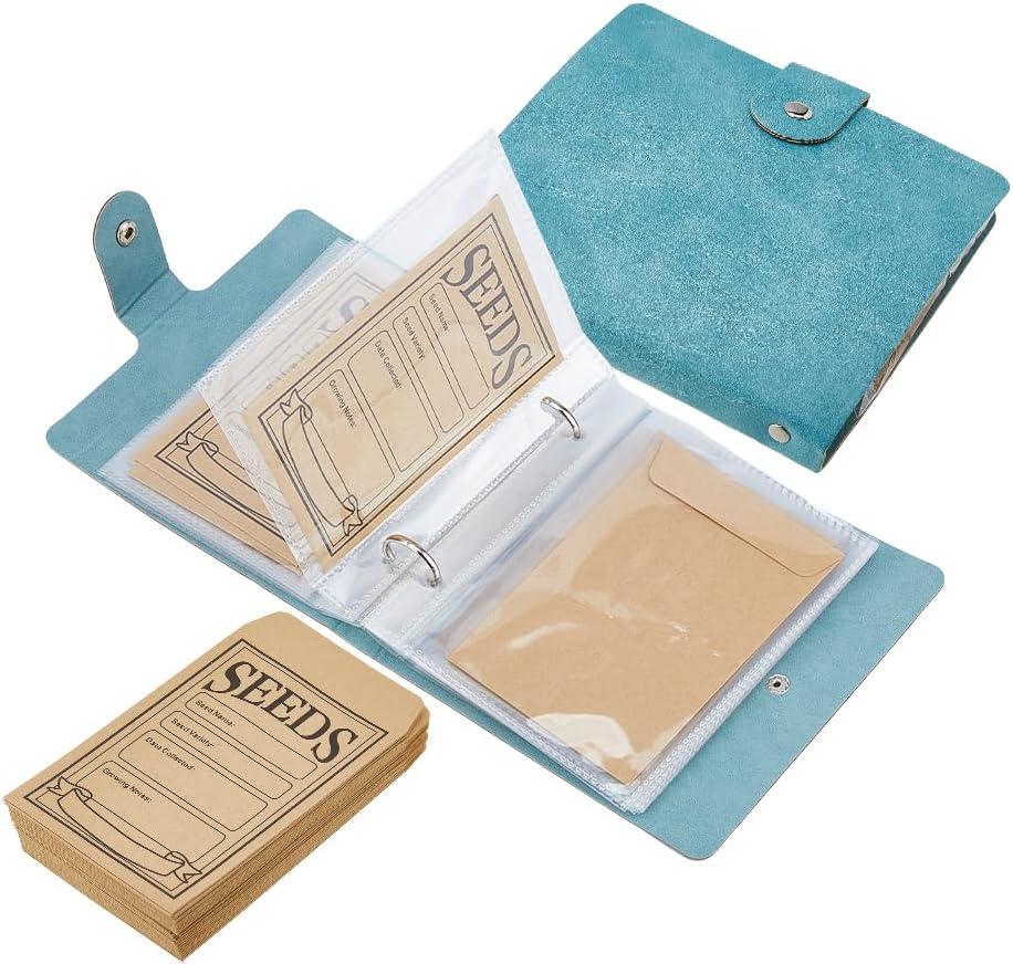 SUPERFINDINGS 2 Sets Dark Turquoise Bead Storage Organizer 2PCS Bead Storage Binder with 100PCS Resealable Pockets 5.78x5.51 Beads Organizer Book for Beads Sorting Saving Gardening Crafts Supplies