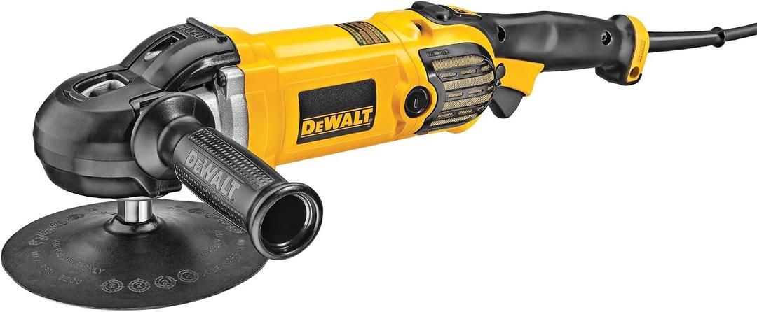 DEWALT Buffer Polisher, 7-in-9-in, 12 amp, Variable Speed Dial 0-3,500 RPMs, Soft Start Corded Car Buffer (DWP849X)