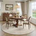 FMFUNCTEX 6ft Round Washable Beige Neutral Vintage Area Rug for Living Room